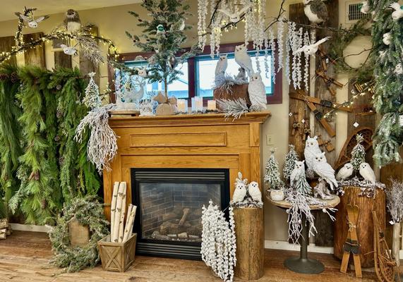 Gift Store Christmas Mantle